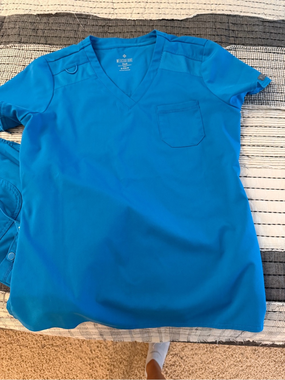Med Couture womens Bright Blue V-Neck Top